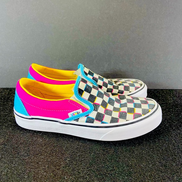 Unisex slip-on checkerboard multi color block - Picture 5 of 9